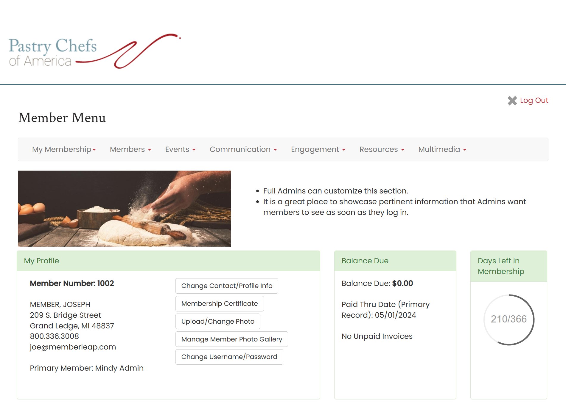 Member Menu Integration